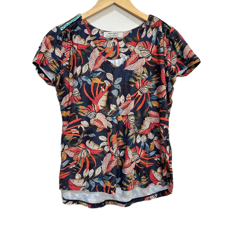 Aldomartins Anthropologie Floral Barcelona‎ Short Sleeve Top Women’s Large
